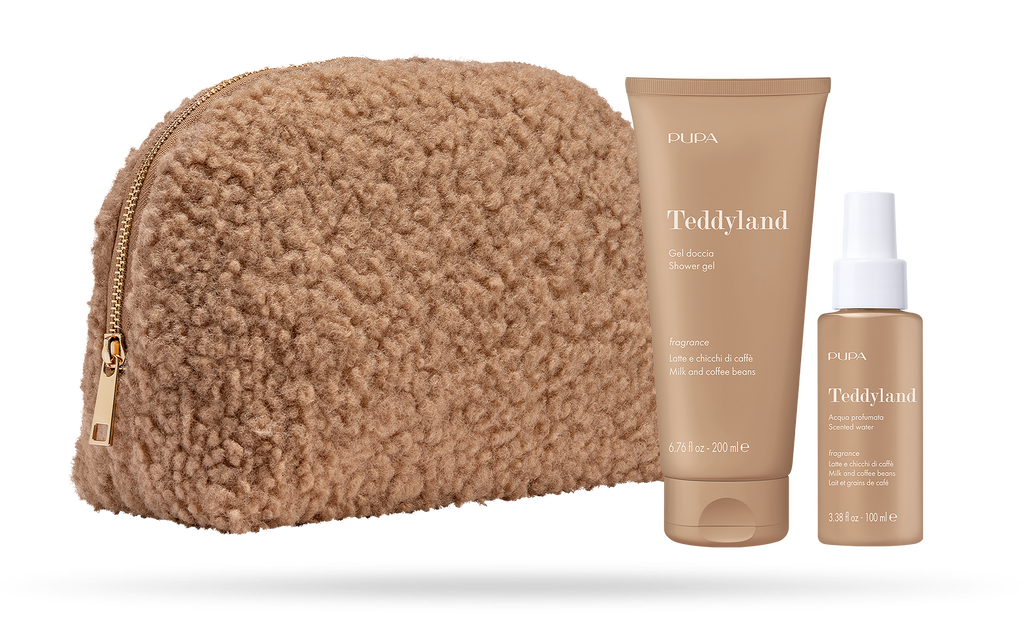 PUPA Teddyland - Kit 2 Gel Doccia & Acqua Profumata + Pochette grande in tessuto