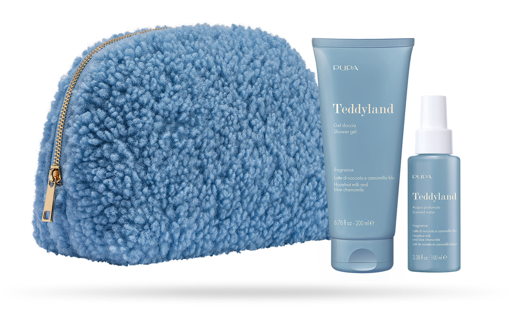 PUPA Teddyland - Kit 2 Gel Doccia & Acqua Profumata + Pochette grande in tessuto
