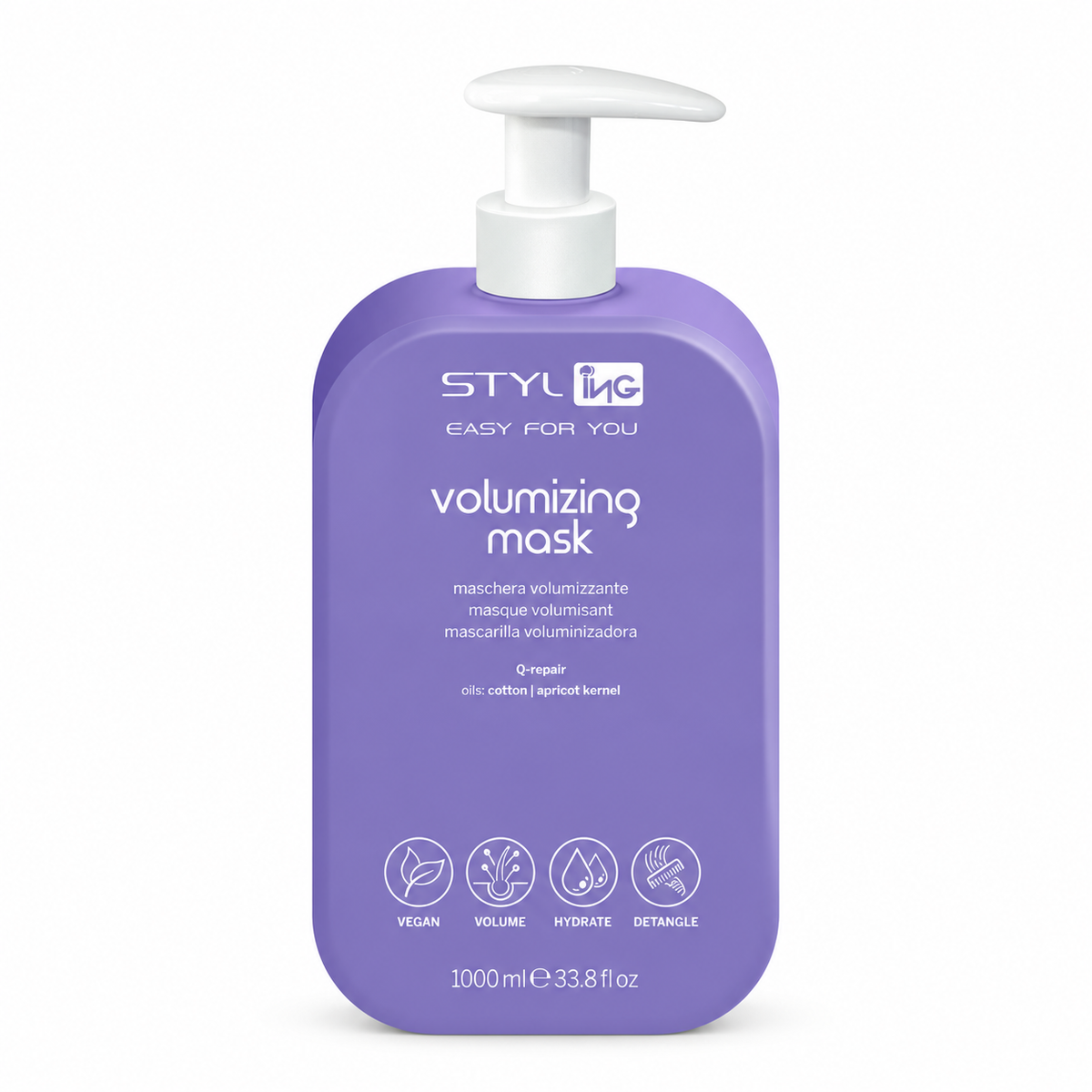 Ing Maschera volumizzante con Olio di cotone e Albicocca - 1000 ml