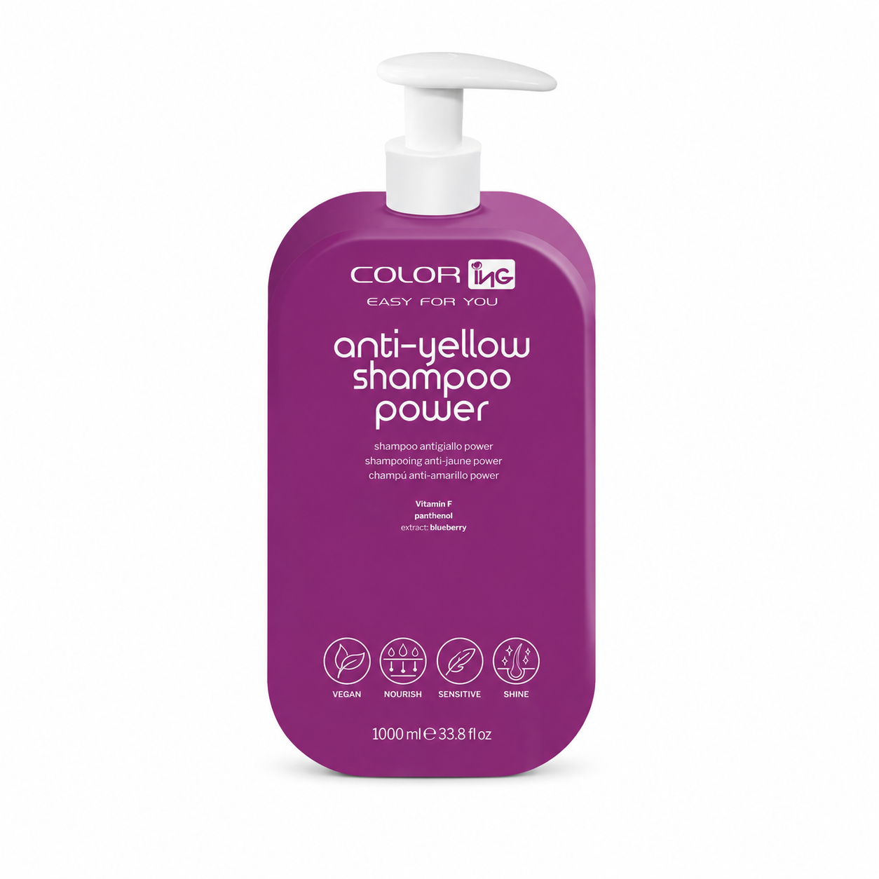 ING Shampoo antigiallo Power - Senza Parabeni e petrolati - 1000 ml