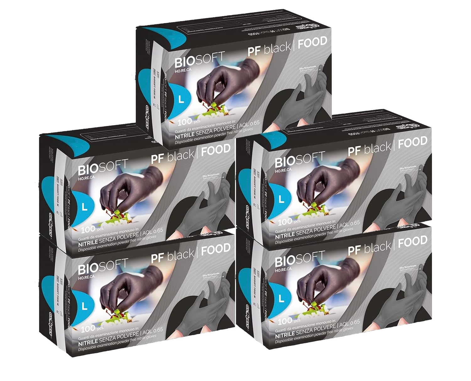 Guanti in Nitrile senza polvere Neri