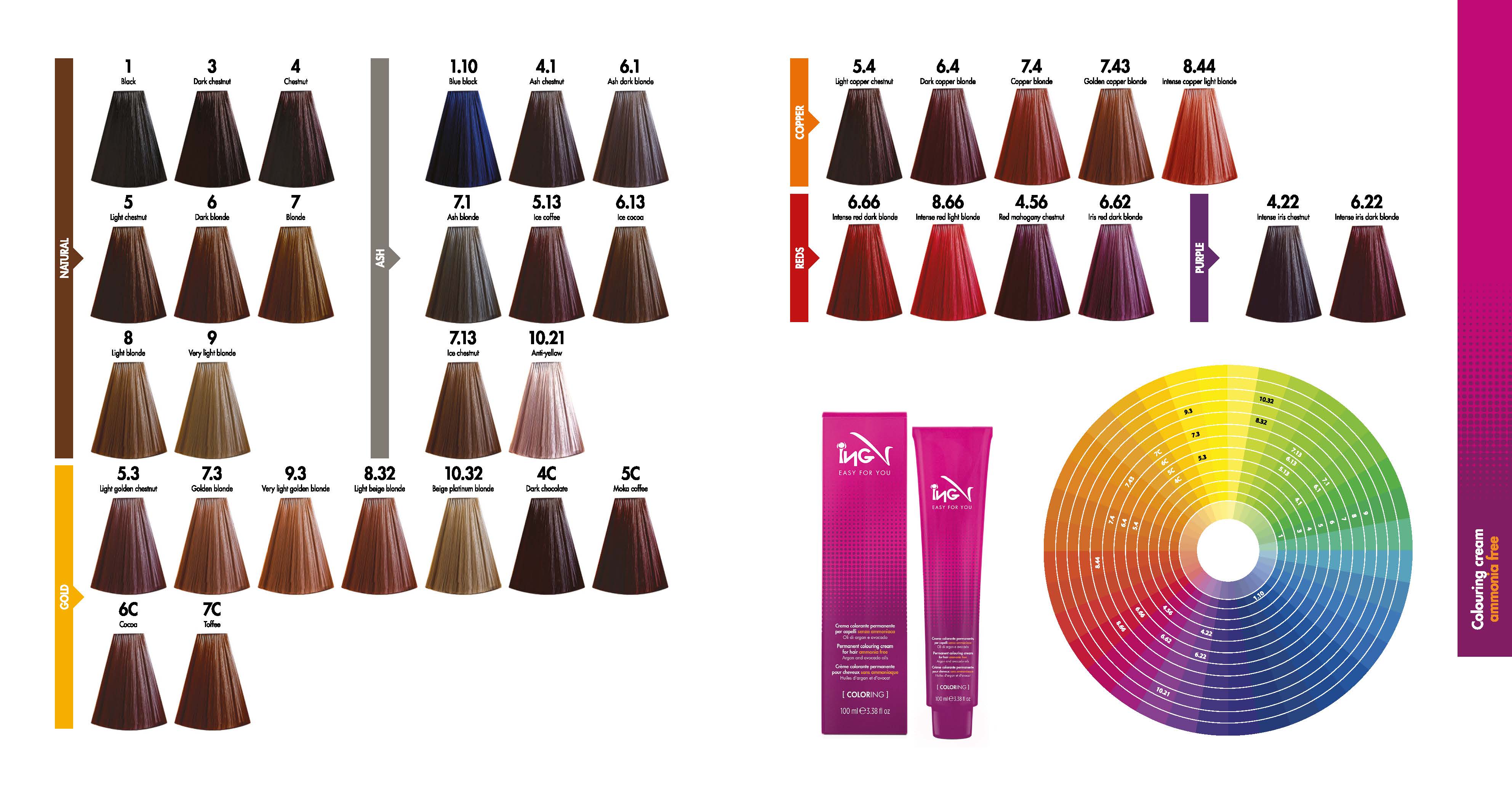 Ing Tinta permanente per Capelli Professionale senza Ammoniaca - 100 ml