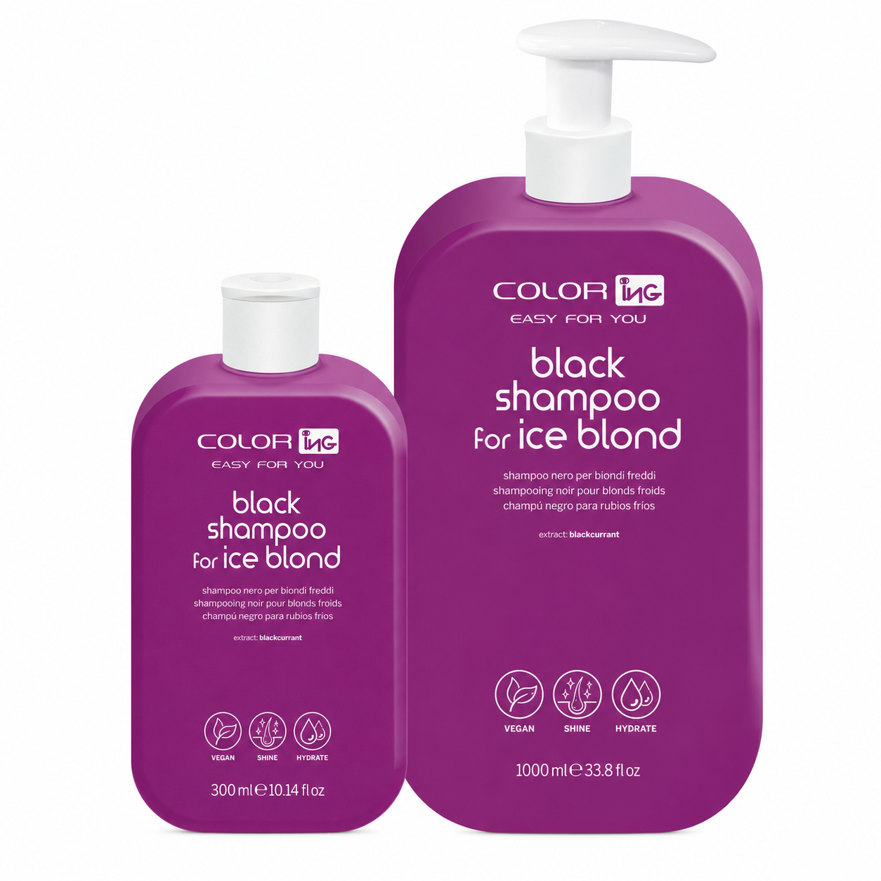 Ing Shampoo nero per biondi freddi - neutralizza i riflessi caldi