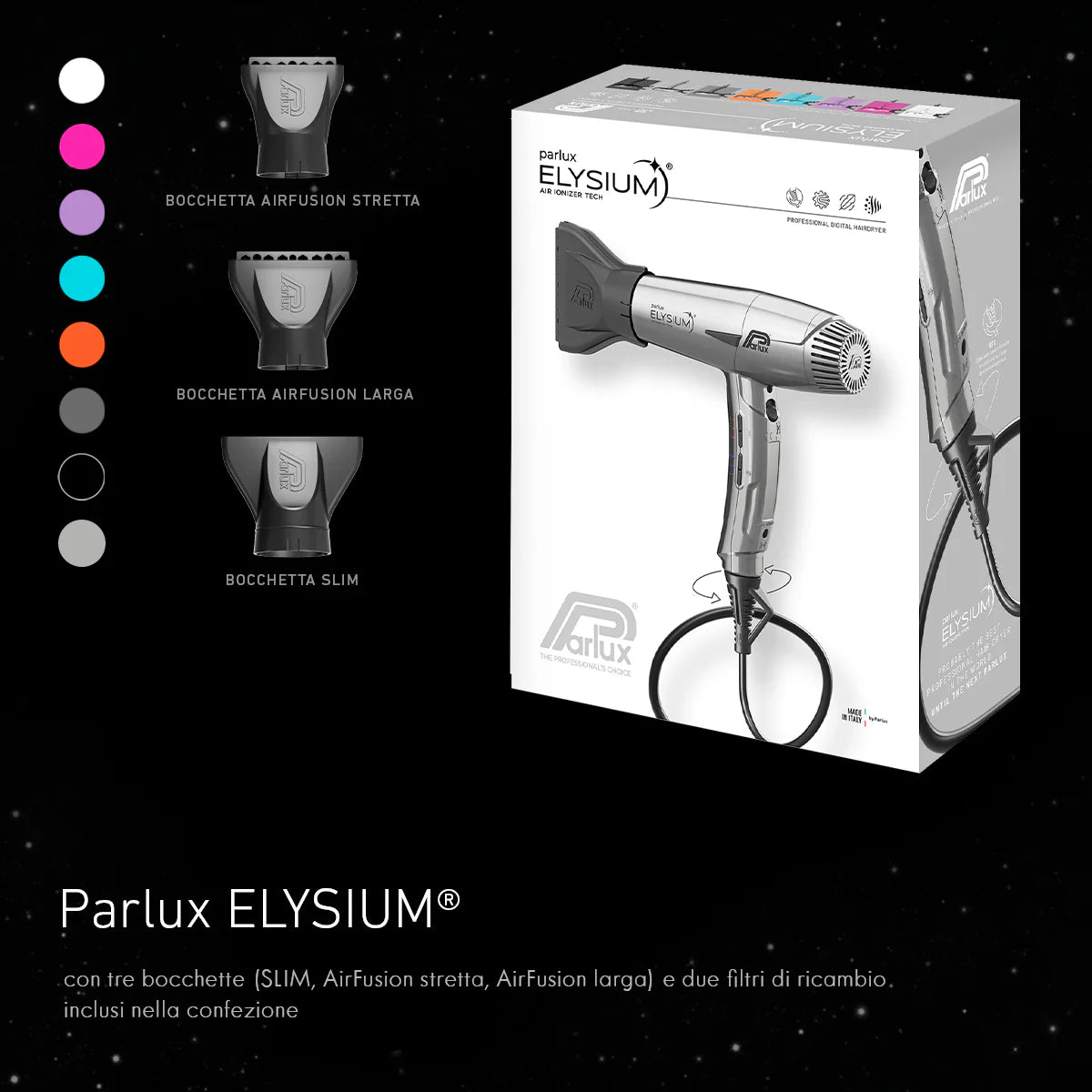 Parlux ELYSIUM Asciugacapelli compatto e leggero 2300W