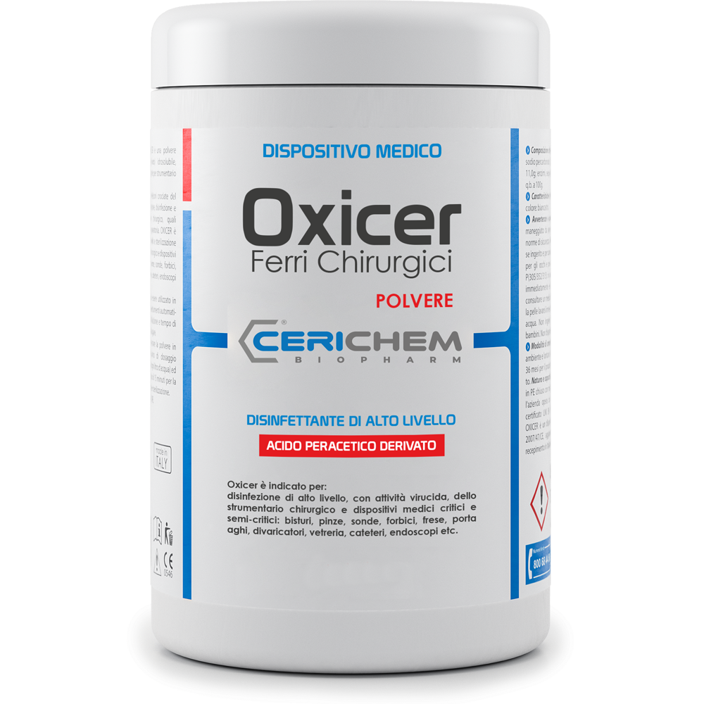 Oxicer Disinfettante in polvere di alto livello per ferri chirurgici - 1 Kg