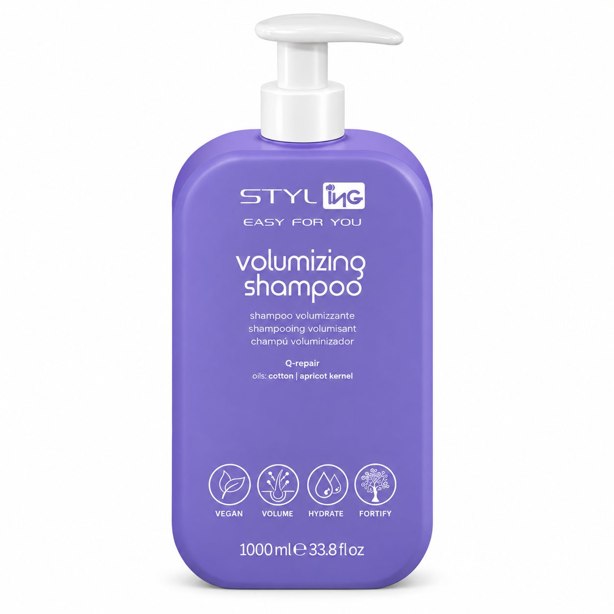 ING Shampoo volumizzante con Olio di cotone e albicocca - 1000 ml