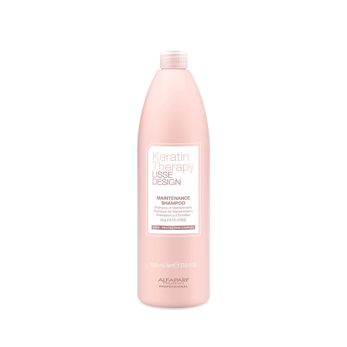 Alfaparf Milano Keratin Therapy Lisse Design Maintenance Shampoo – Shampoo di Mantenimento per Capelli Lisci Trattati 1000 ml, confezione frontale