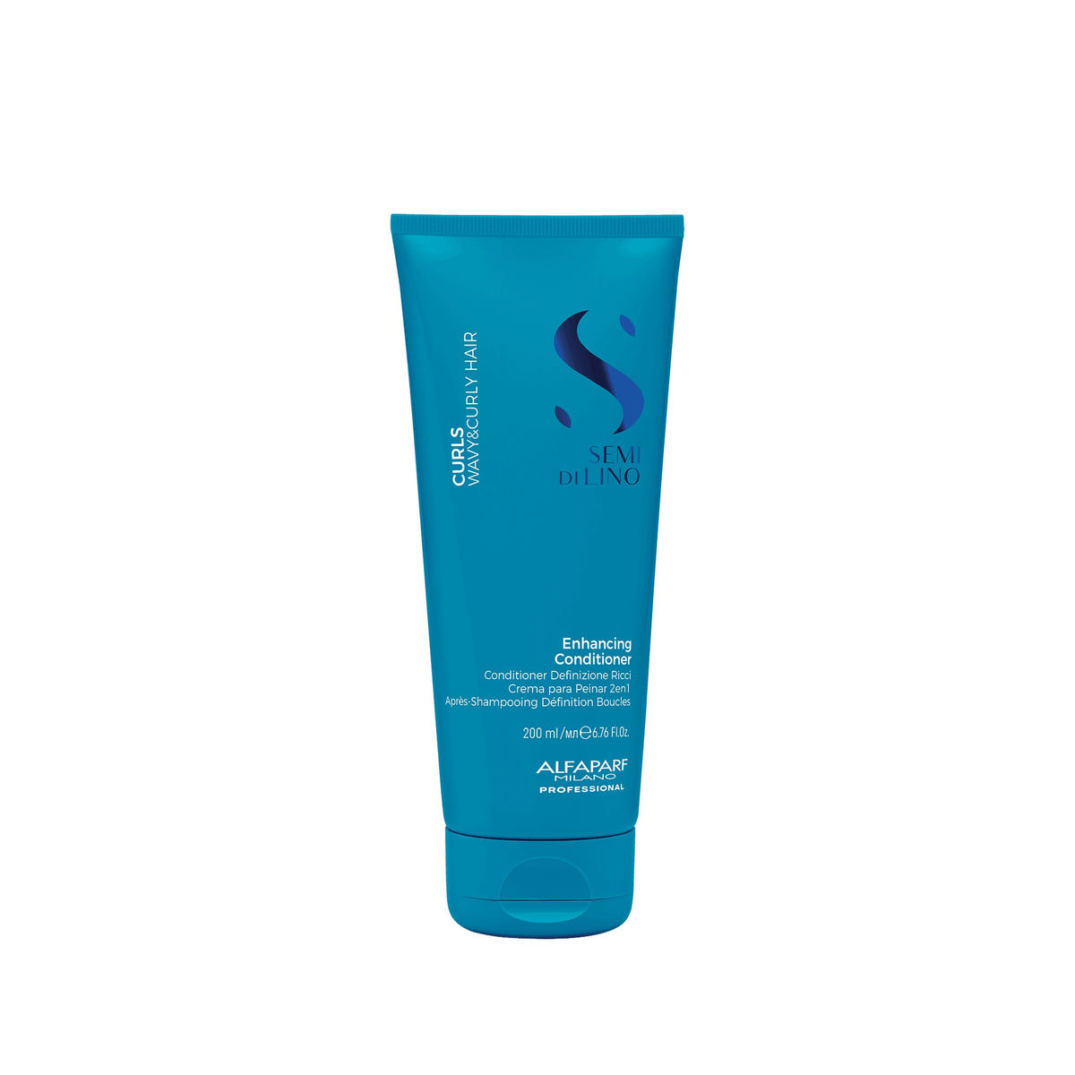 Alfaparf Milano Semi di Lino Curls Enhancing Conditioner – Conditioner di definizione per onde e ricci, da risciacquo e/o leave-in 200 ml, confezione frontale