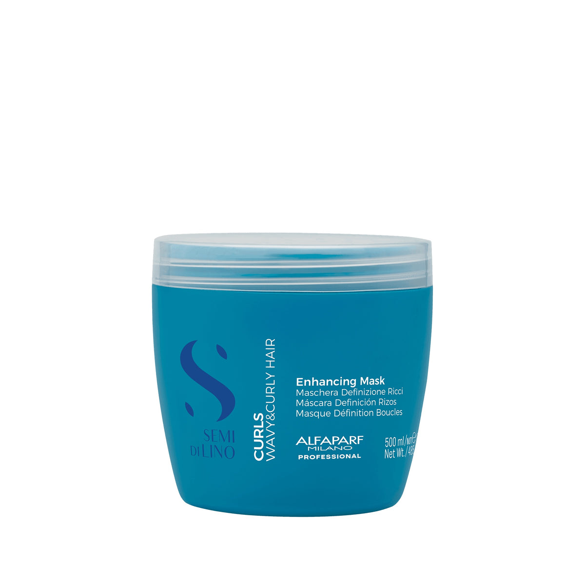 Alfaparf Milano Semi di Lino Curls Enhancing Mask – Maschera di definizione per onde e ricci 500 ml, confezione frontale