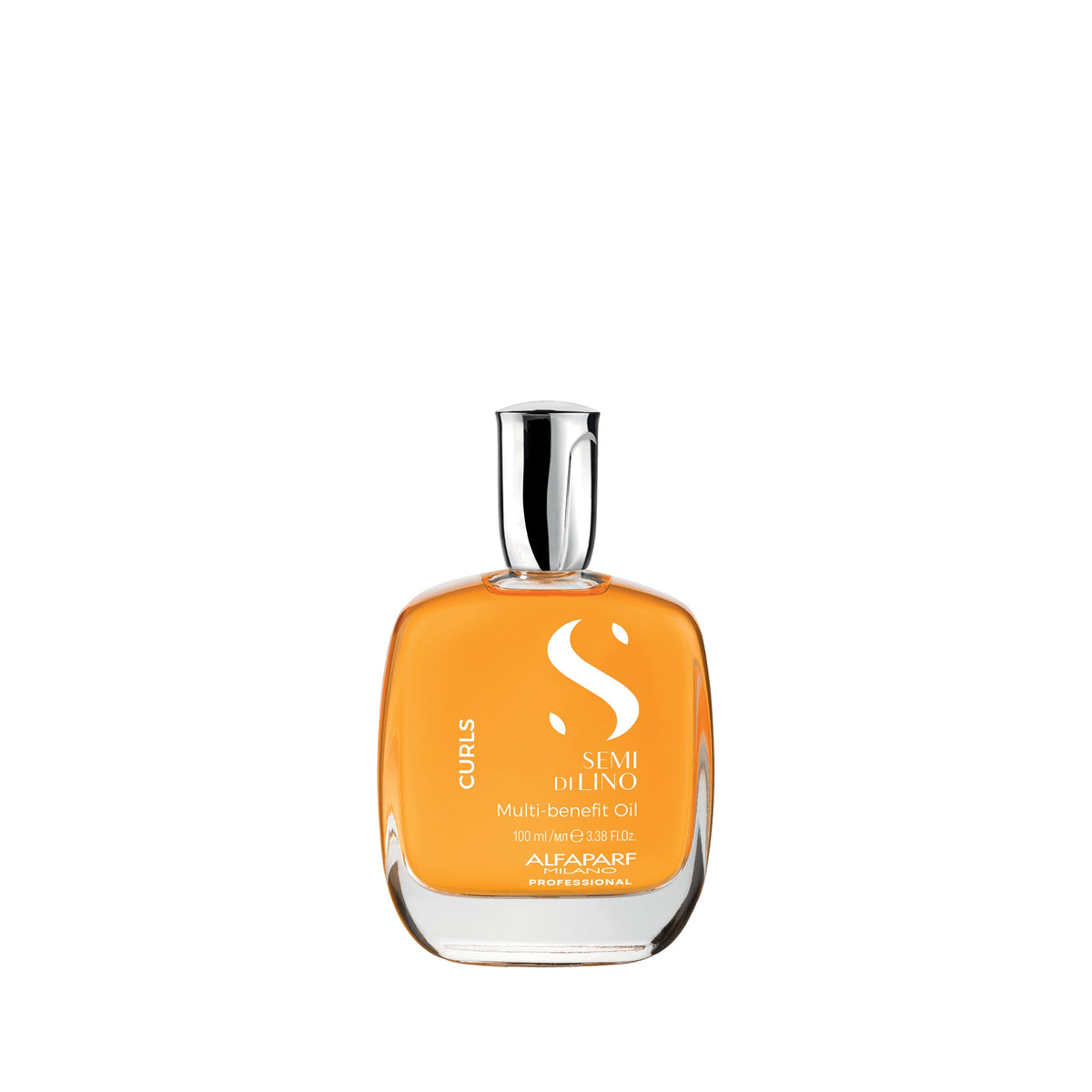 Alfaparf Milano Semi di Lino Curls Multi-Benefit Oil – Olio multi-azione per onde e ricci 100 ml, confezione frontale