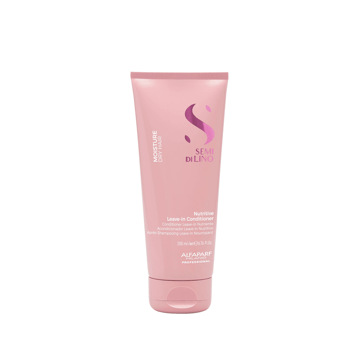 Alfaparf Milano Semi di Lino Moisture Nutritive Leave-In Conditioner – Conditioner nutriente senza risciacquo per capelli secchi 200 ml, confezione frontale