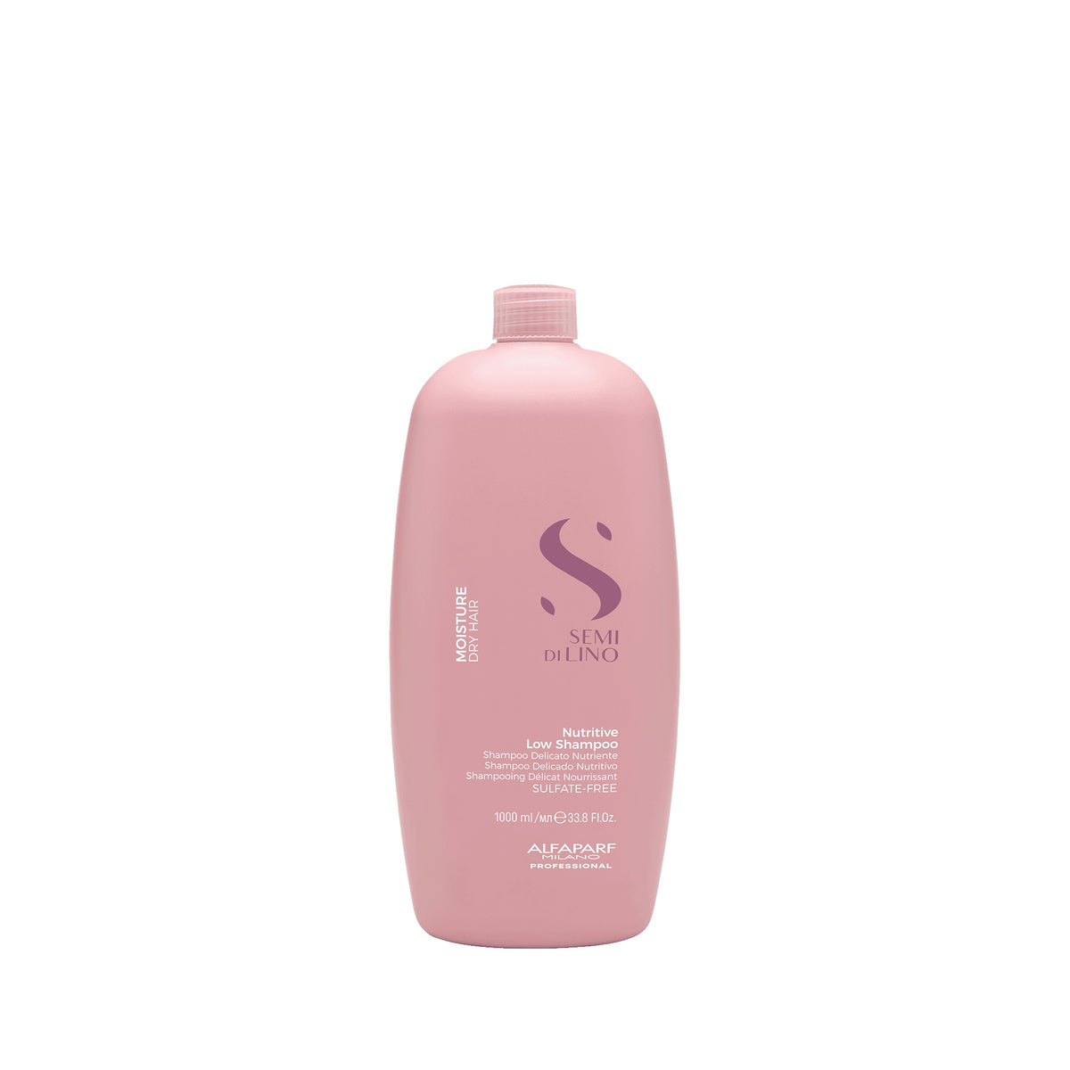 Alfaparf Milano Semi di Lino Moisture Nutritive Low Shampoo – Shampoo delicato nutriente per capelli secchi 1000 ml, confezione frontale