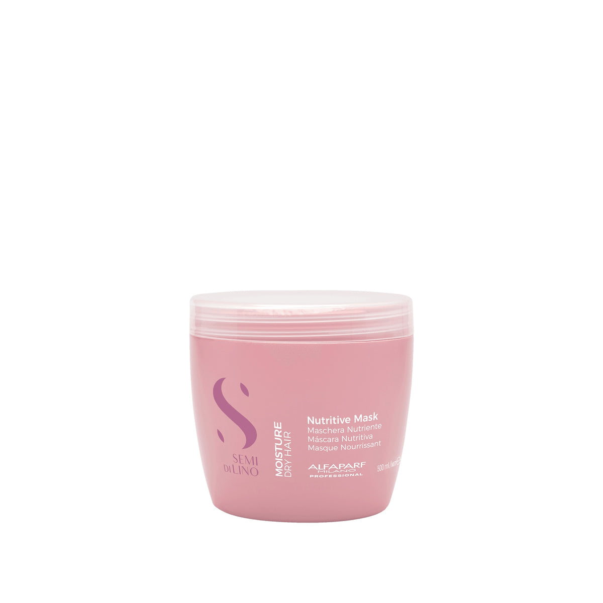 Alfaparf Milano Semi di Lino Moisture Nutritive Mask – Maschera nutriente per capelli secchi 500 ml, confezione frontale