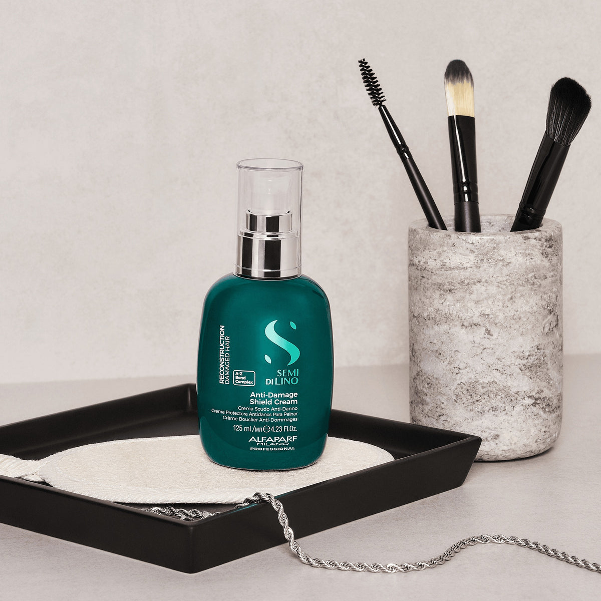 Alfaparf Milano Semi di Lino Reconstruction Anti-Damage Shield Cream – Crema ristrutturante per capelli danneggiati da medi a spessi 125 ml, immagine ufficiale 2