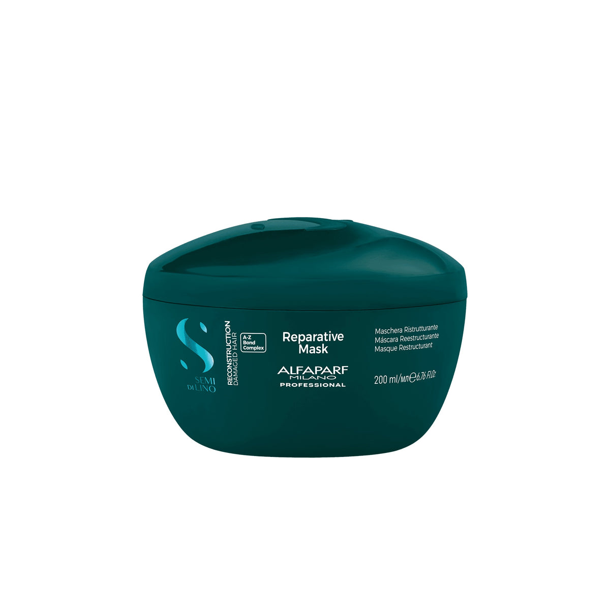 Alfaparf Milano Semi di Lino Reconstruction Reparative Mask – Maschera ristrutturante per capelli danneggiati da medi a spessi 200 ml, confezione frontale
