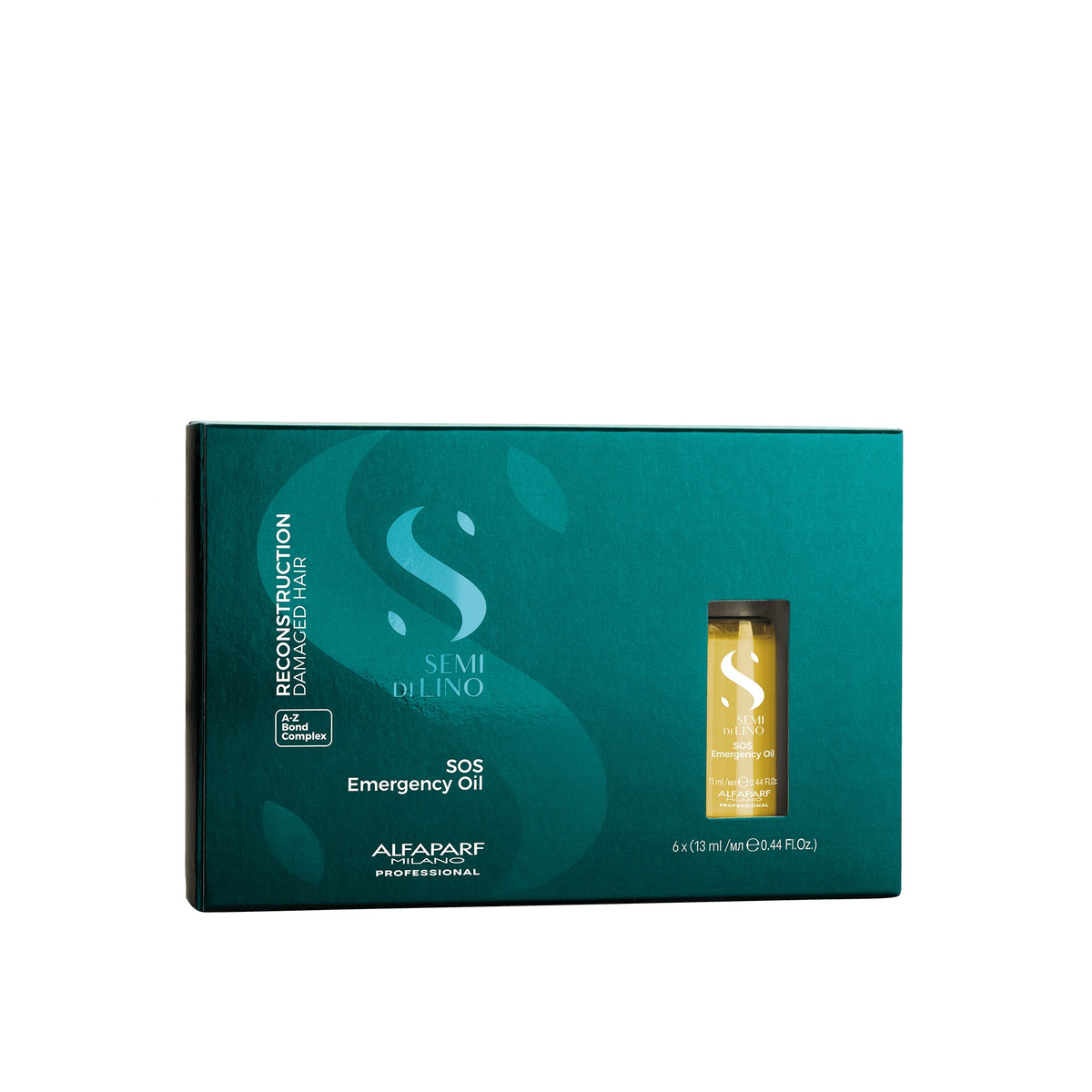 Alfaparf Milano Semi di Lino Reconstruction Sos Emergency Oil – Trattamento professionale di ricostruzione per capelli danneggiati 6 × 13 ml, immagine ufficiale 2