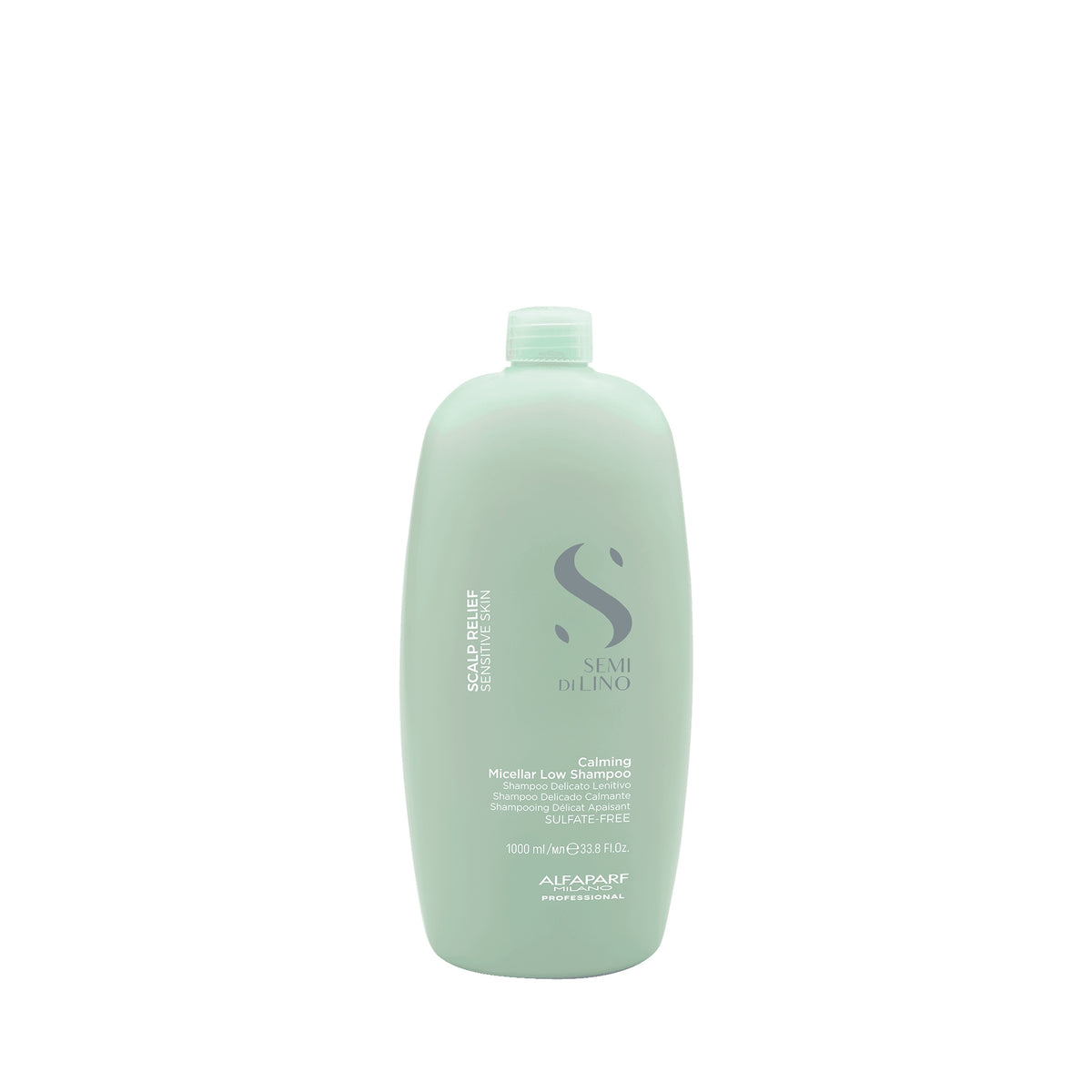 Alfaparf Milano Semi di Lino Scalp Calming Micellar Low Shampoo – Shampoo delicato lenitivo per cute sensibile 1000 ml, confezione frontale