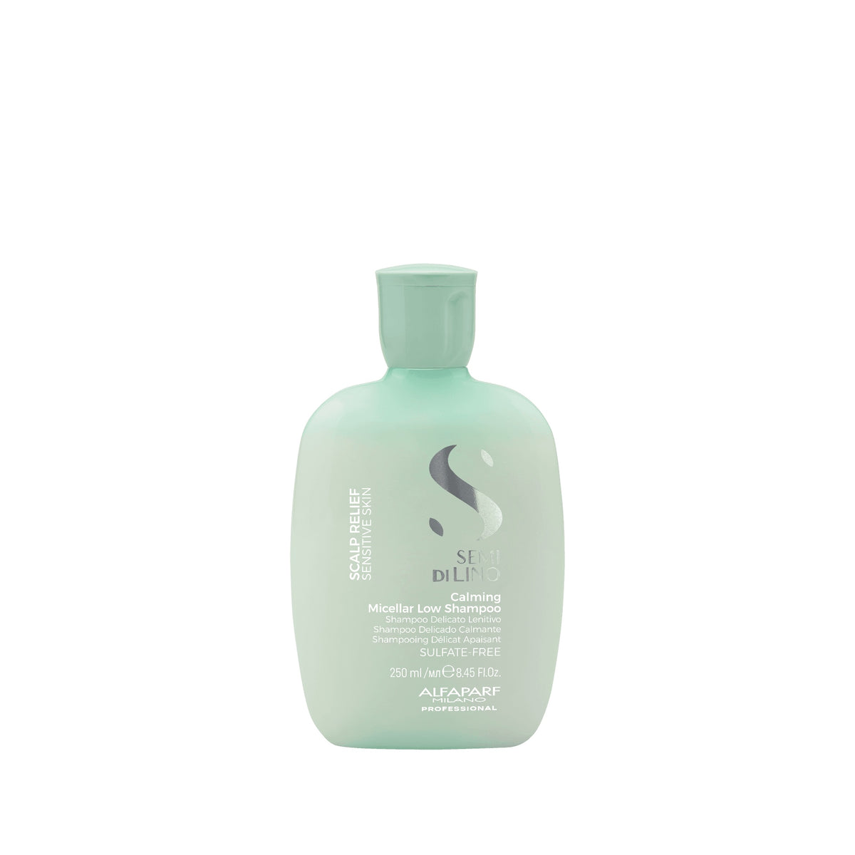 Alfaparf Milano Semi di Lino Scalp Calming Micellar Low Shampoo – Shampoo delicato lenitivo per cute sensibile 250 ml, confezione frontale