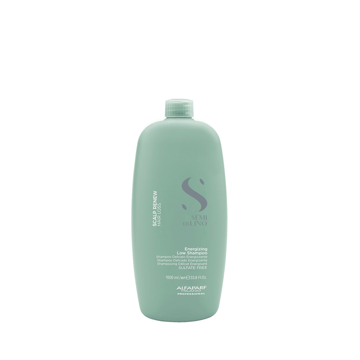 Alfaparf Milano Semi di Lino Scalp Energizing Low Shampoo – Shampoo Energizzante per Capelli Deboli con Tendenza alla Caduta 1000 ml, confezione frontale