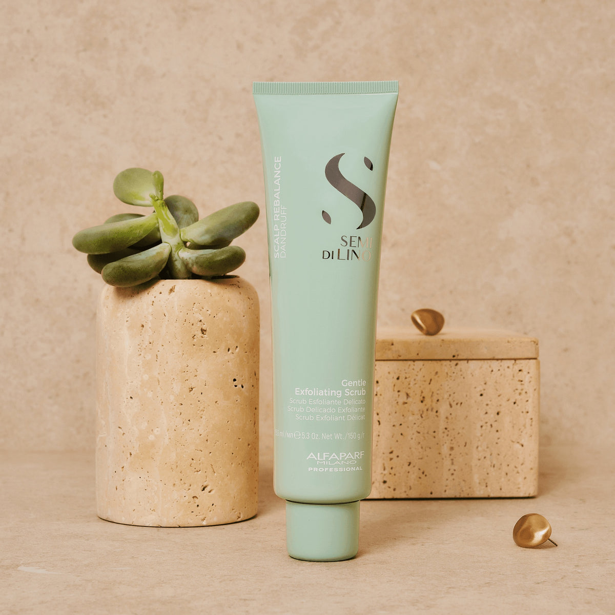 Alfaparf Milano Semi di Lino Scalp Gentle Exfoliating Scrub – Scrub esfoliante per cute con problemi di forfora 150 ml, immagine ufficiale 3