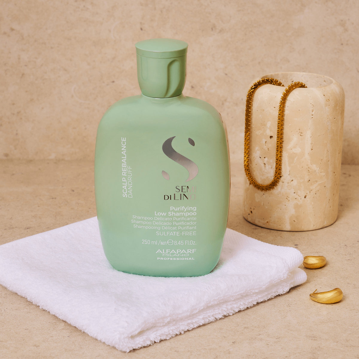 Alfaparf Milano Semi di Lino Scalp Purifying Low Shampoo – Shampoo delicato purificante per cute con problemi di forfora secca o grassa 250 ml, immagine ufficiale 2