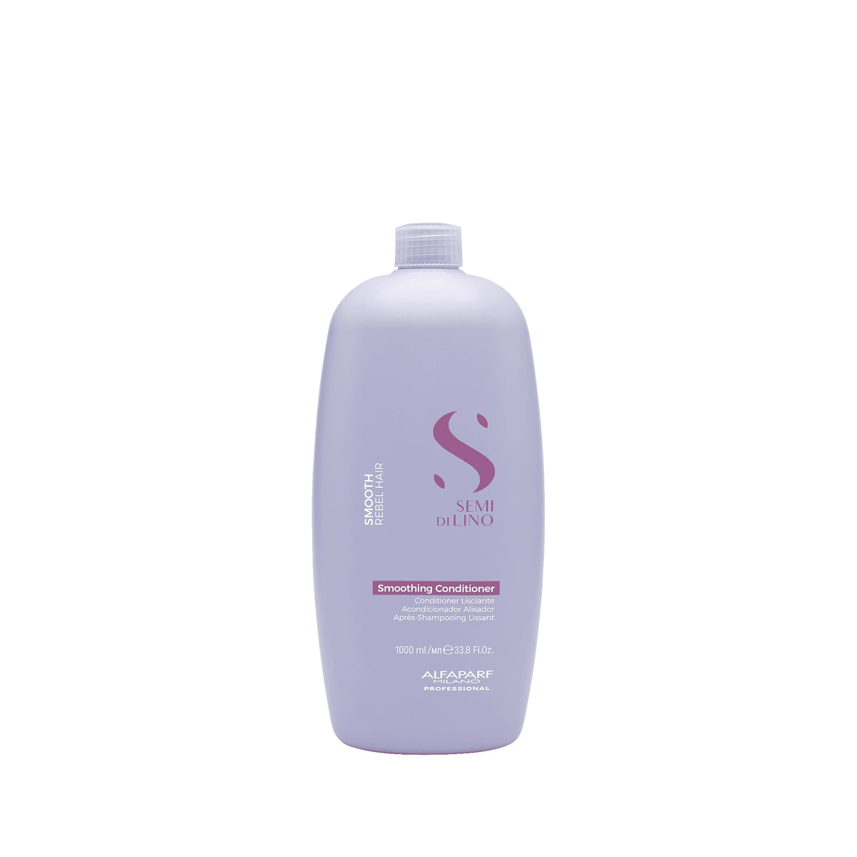 Alfaparf Milano Semi di Lino Smooth Smoothing Conditioner – Conditioner lisciante per capelli ribelli 1000 ml, confezione frontale
