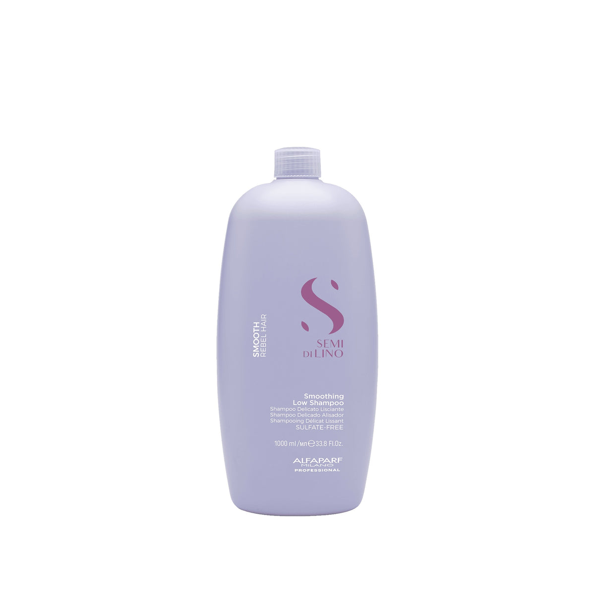 Alfaparf Milano Semi di Lino Smooth Smoothing Low Shampoo – Shampoo delicato lisciante per capelli ribelli 1000 ml, confezione frontale