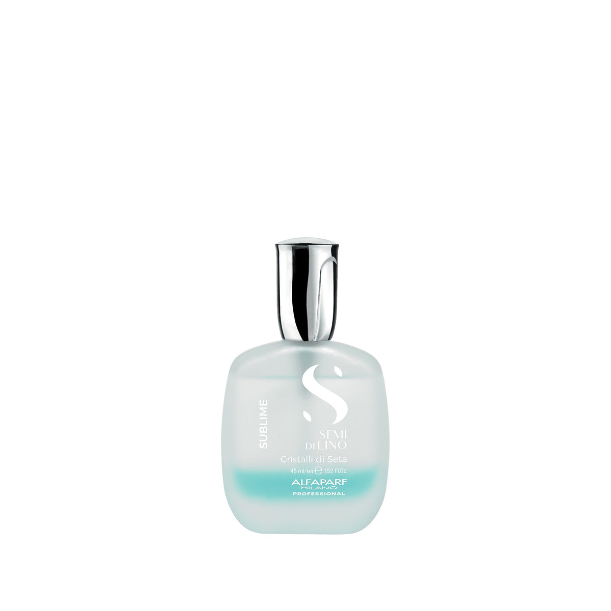 Alfaparf Milano Semi di Lino Sublime Cristalli Di Seta – Siero setificante bifasico per tutti i tipi di capelli 45 ml, confezione frontale