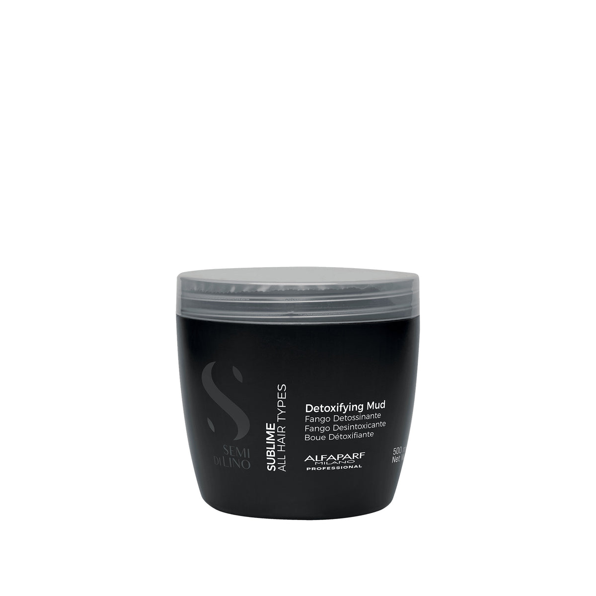 Alfaparf Milano Semi di Lino Sublime Detoxifying Mud – Fango detossinante per tutti i tipi di capelli 500 ml, confezione frontale