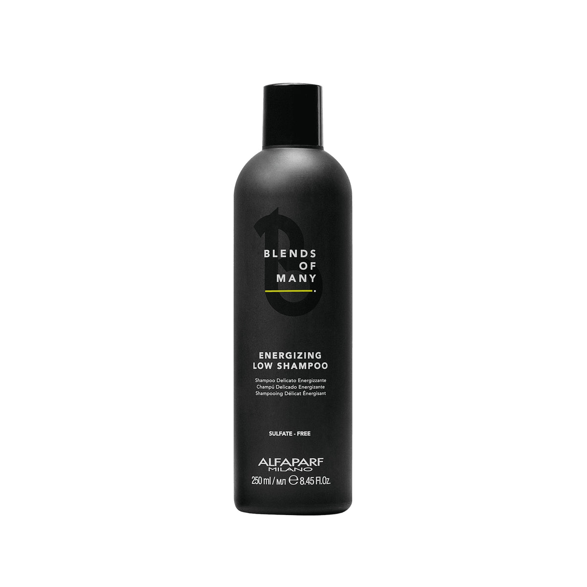 Alfaparf Milano Blends of Many Energizing Low Shampoo – Shampoo Uomo Energizzante Coadiuvante Anticaduta 250 ml, confezione frontale