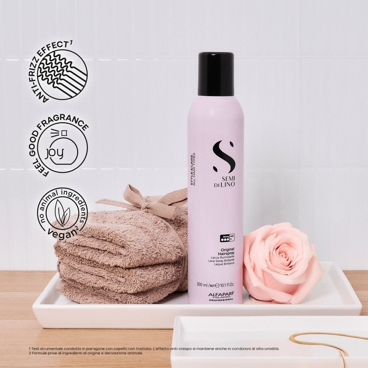 Alfaparf Milano Semi di Lino Style & Care Original Hairspray – Lacca Tenuta Forte Illuminante e Anticrespo 300 ml, immagine ufficiale 4