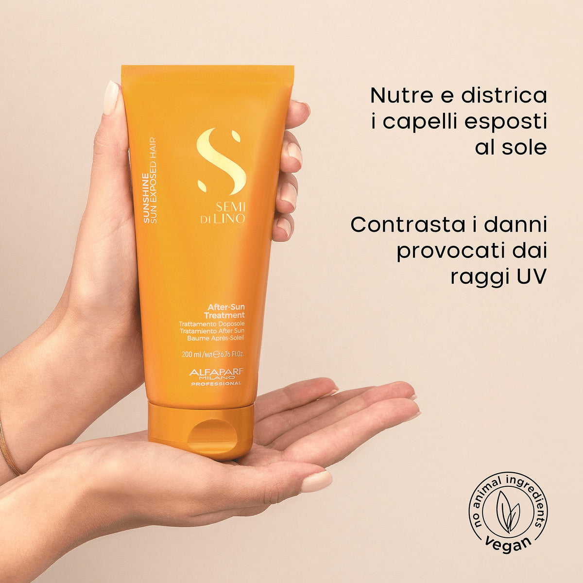 Alfaparf Milano Semi di Lino Sunshine After-Sun Treatment – Trattamento Doposole Nutriente e Districante 200 ml, immagine ufficiale 3