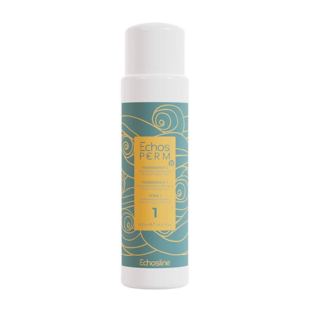 Echosline Echos Perm P1 – Permanente Professionale per Capelli Naturali 500 ml – confezione del prodotto su fondo bianco