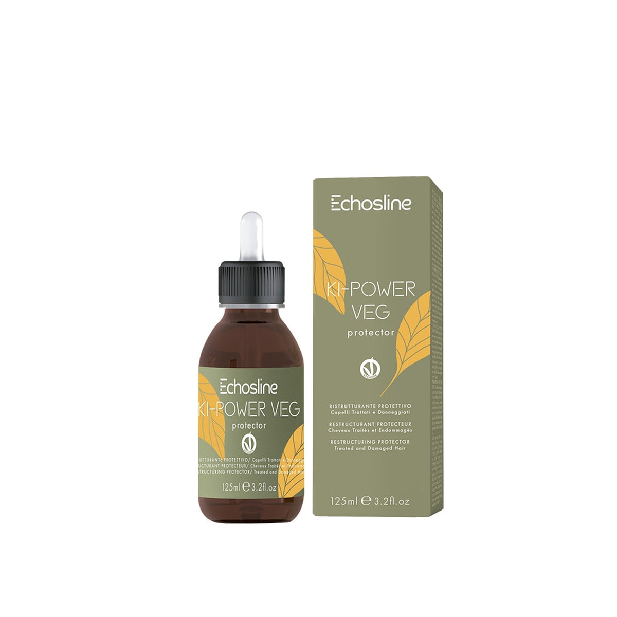Echosline Ki-Power Veg Protector – Protettore Ristrutturante per Servizi Tecnici 125 ml – confezione del prodotto su fondo bianco