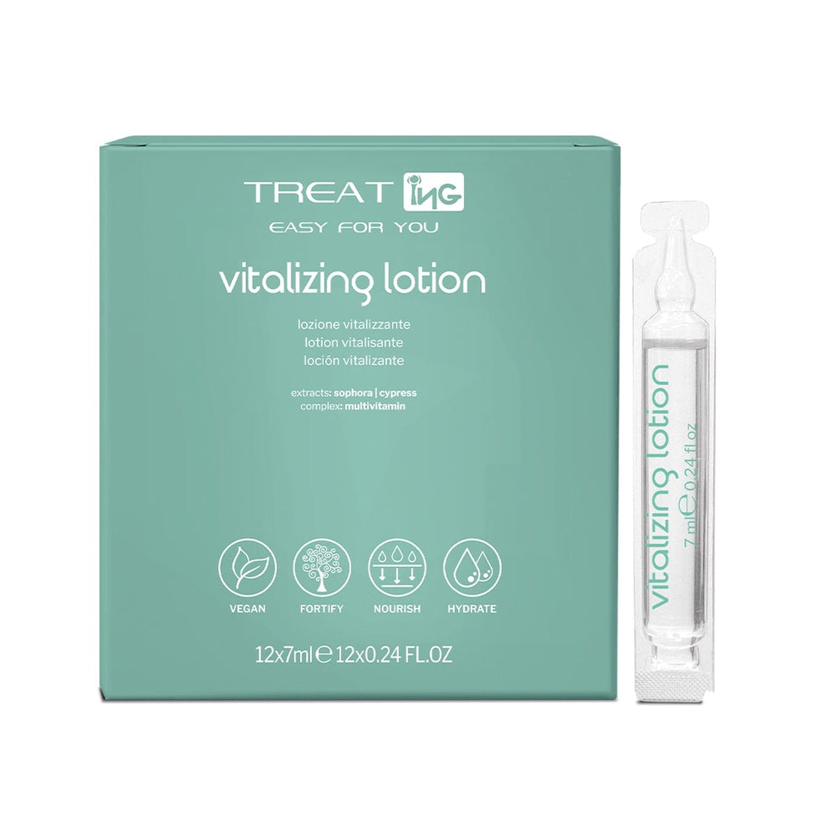 ING Lozione Vitalizzante Anticaduta con Biotina, confezione attuale 12 fiale da 7 ml