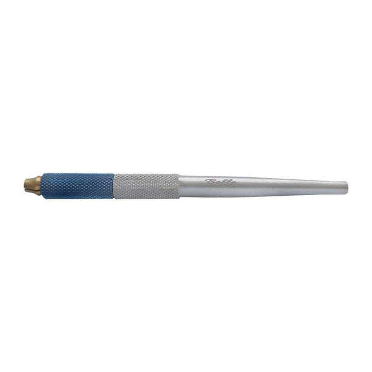 Manico a vite Labor H733 per sgorbie in alluminio, con impugnatura zigrinata blu e argento