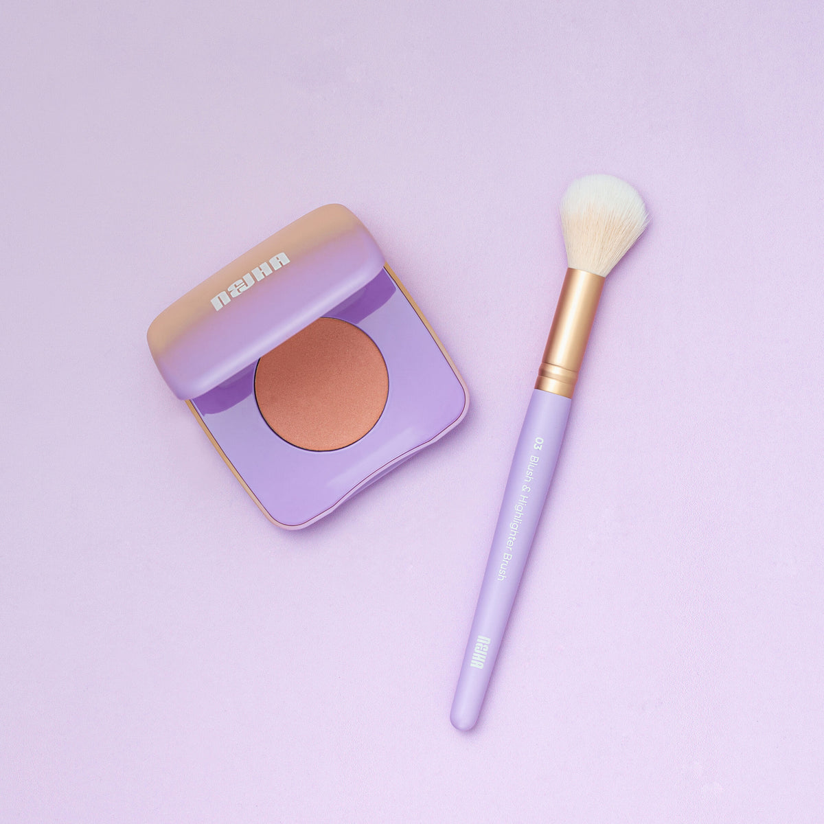 NEJHA Blush & Highlighter Brush – Pennello Blush e Illuminante – foto 2
