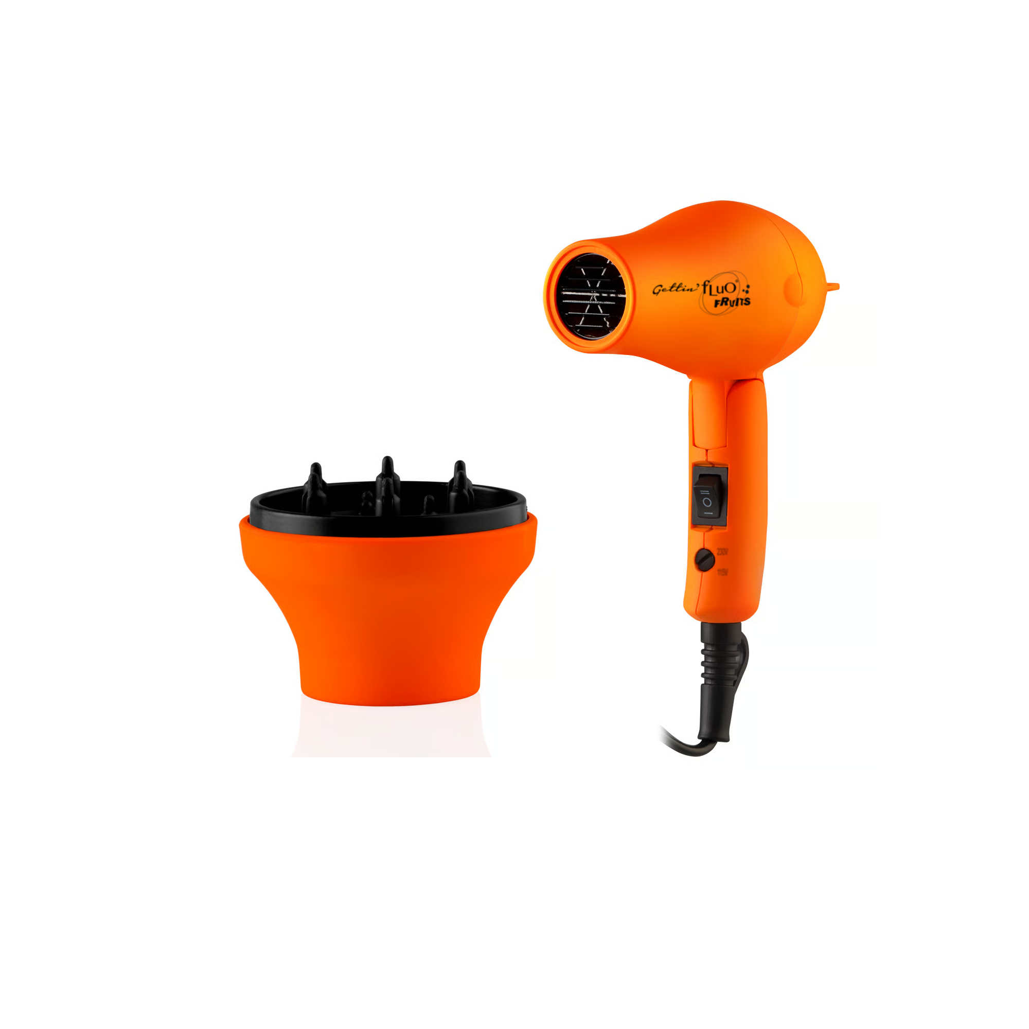 Labor Gettin Fluo Fruits Mini asciugacapelli da viaggio 1000 W - con diffusore Colorato