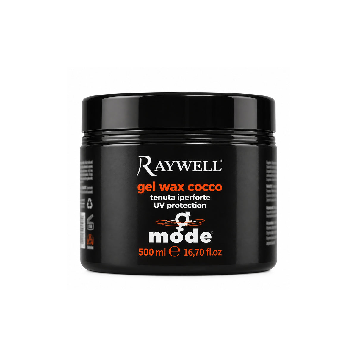 Raywell Gel Wax Cocco 500 ml – vista frontale con tappo nero lucido