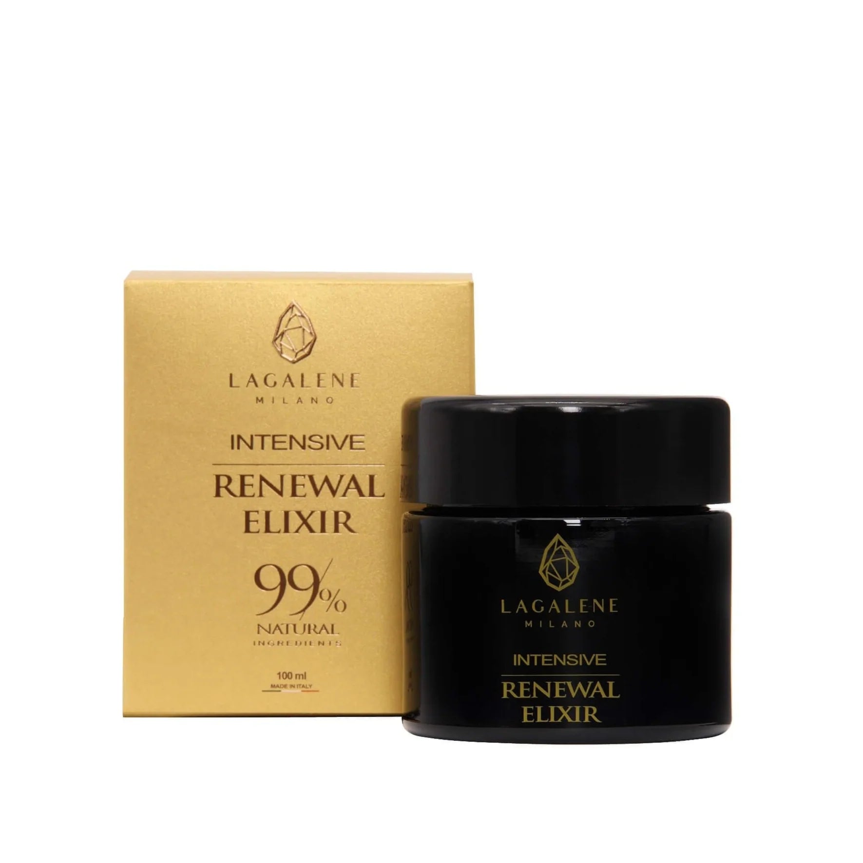 Lagalene Milano Intensive Renewal Elixir Crema e/o Maschera Senza Risciacquo 99% Naturale, Anti-age, Rimpolpa, Rigenera, Idrata e Rivitalizza, 100ml