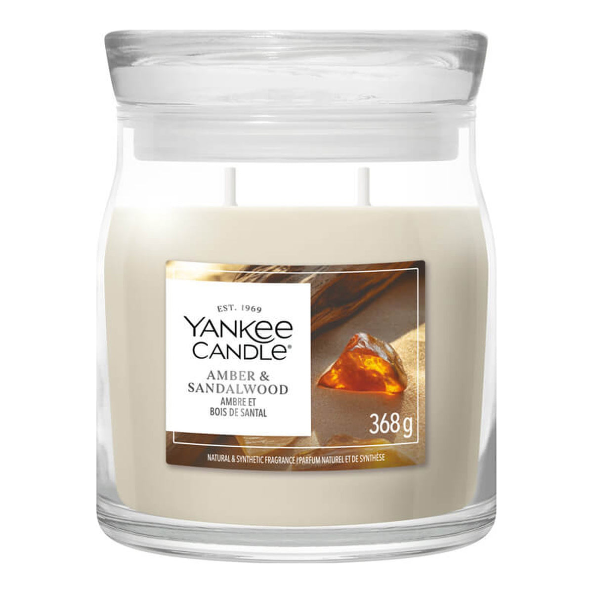 Yankee Candle Amber Sandalwood – Candela Profumata Giara Media Signature 368 g