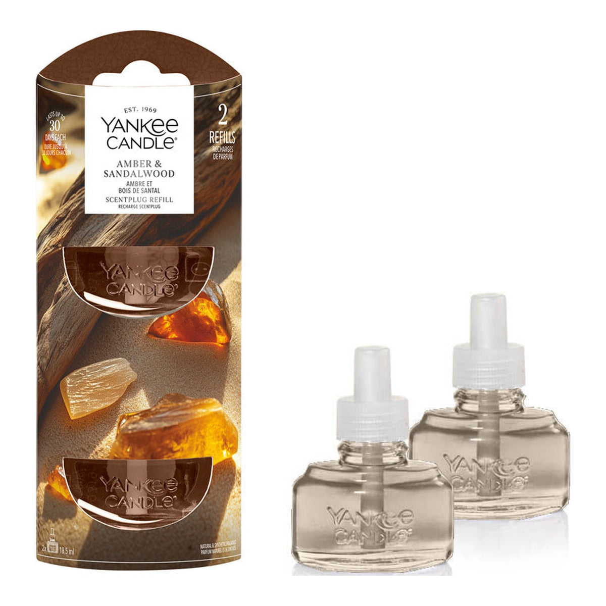 Yankee Candle Amber Sandalwood – Ricariche ScentPlug Diffusore Elettrico 2 × 18,5 ml