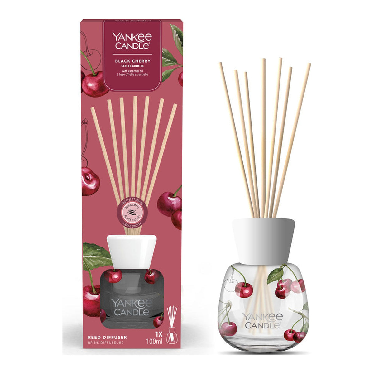 Yankee Candle Black Cherry – Diffusore Ambiente a Bastoncini 100 ml