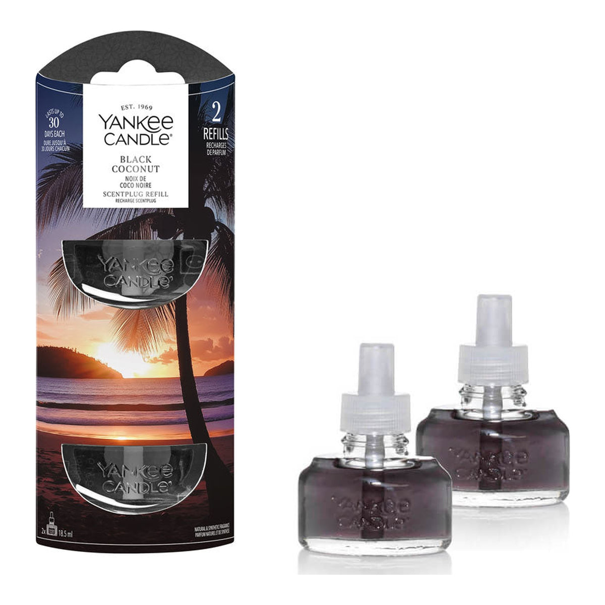 Yankee Candle Black Coconut – Ricariche ScentPlug Diffusore Elettrico 2 × 18,5 ml