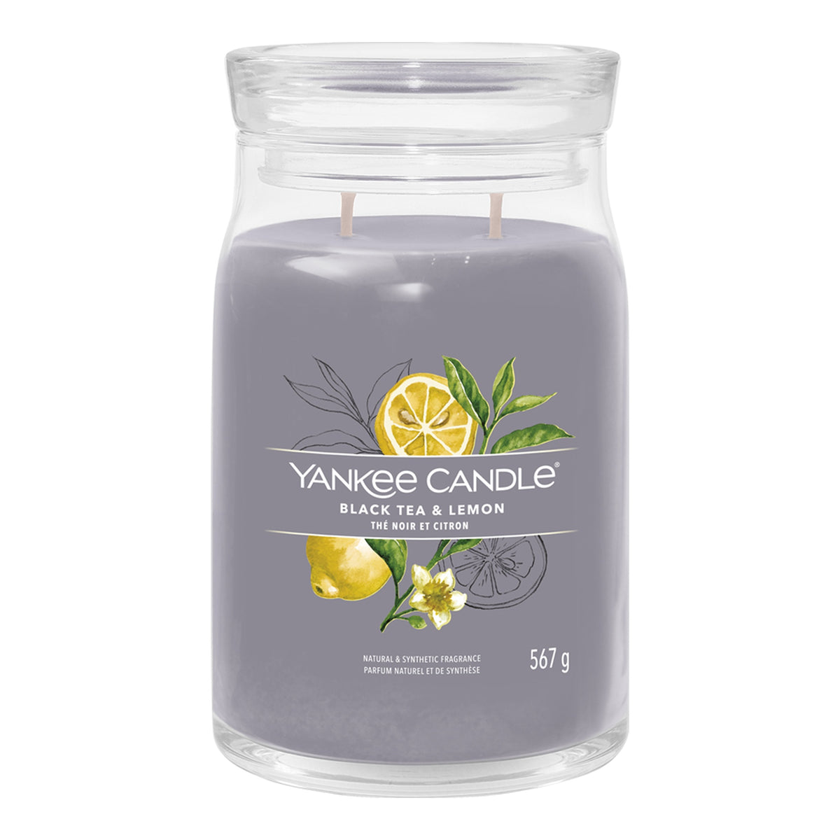Yankee Candle Black Tea Lemon – Candela Profumata Giara Grande Signature 567 g