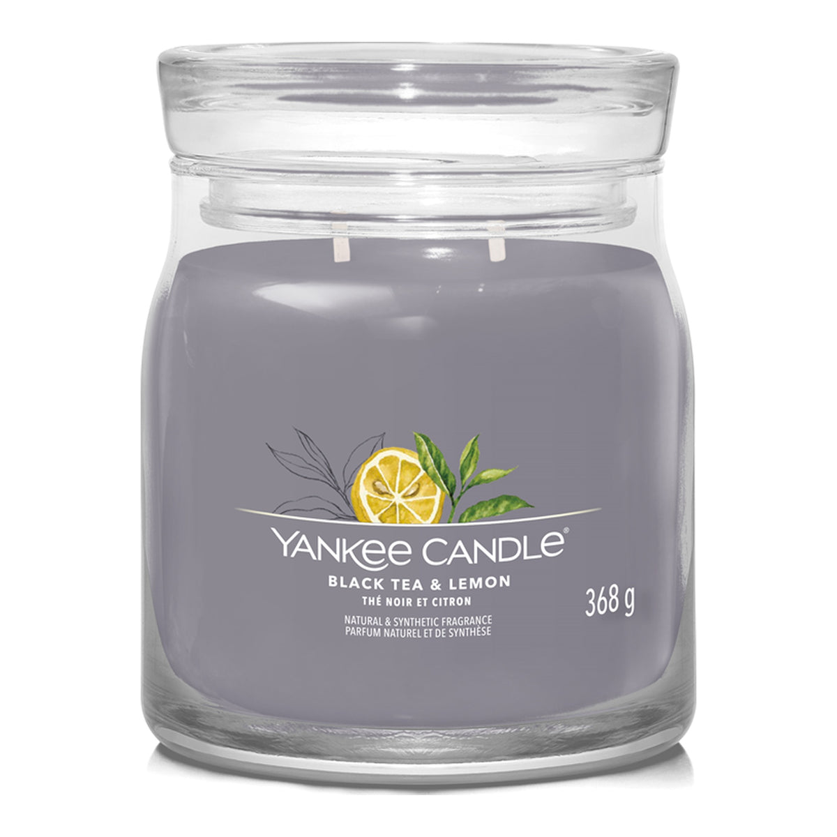 Yankee Candle Black Tea Lemon – Candela Profumata Giara Media Signature 368 g