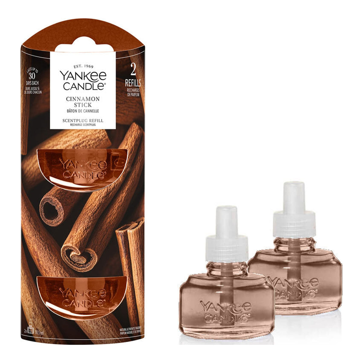 Yankee Candle Cinnamon Stick – Ricariche ScentPlug Diffusore Elettrico 2 × 18,5 ml