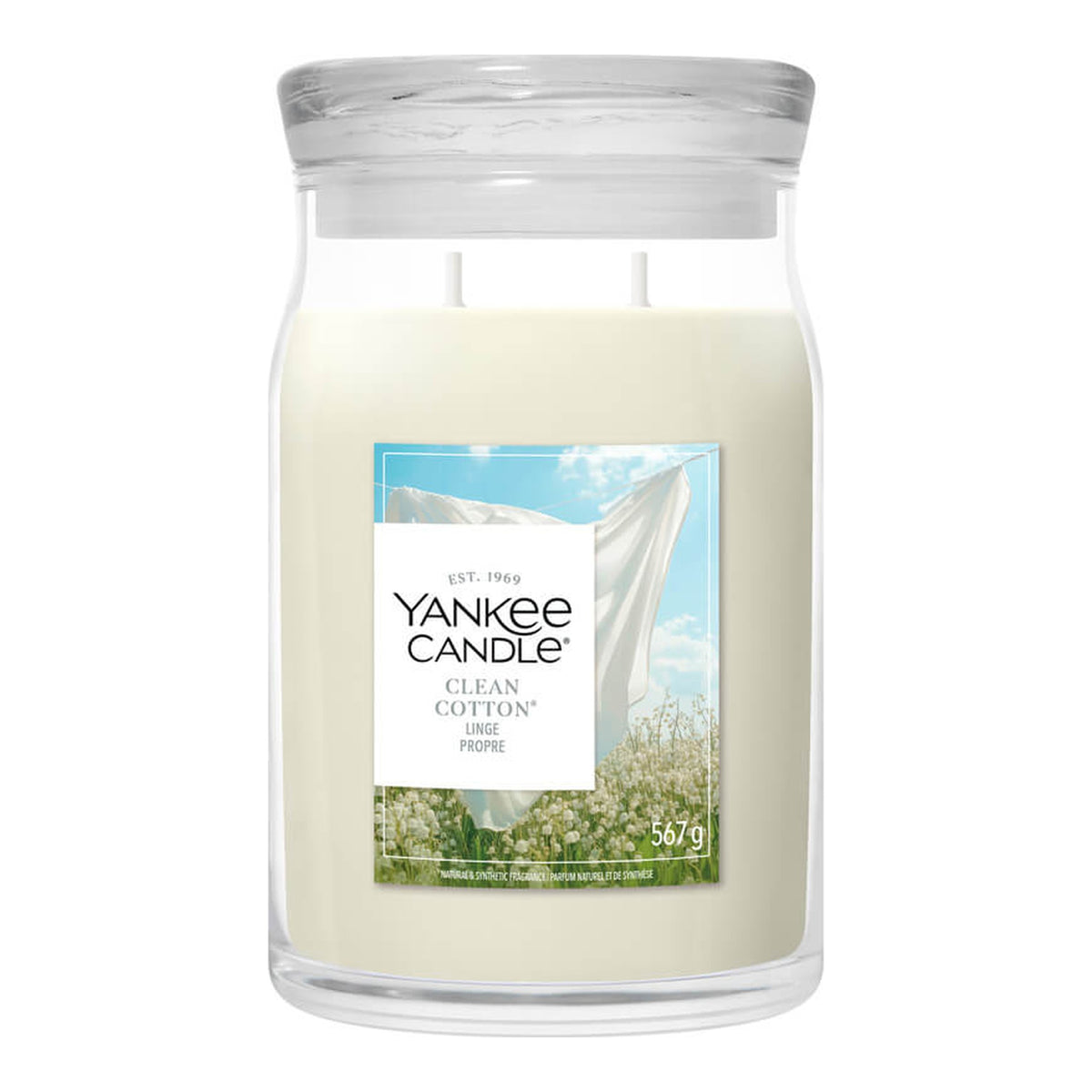 Yankee Candle Clean Cotton – Candela Profumata Giara Grande Signature 567 g