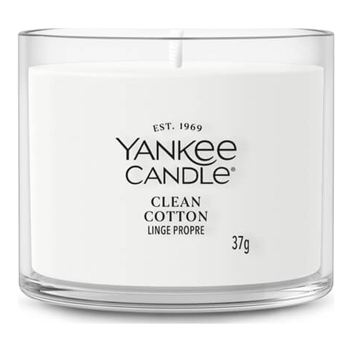 Yankee Candle Clean Cotton – Candela Profumata Mini Votiva in Vetro 37 g