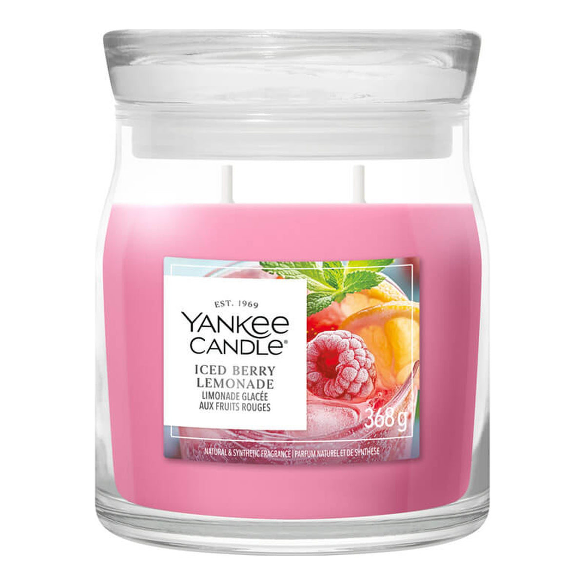Yankee Candle Iced Berry Lemonade – Candela Profumata Giara Media Signature 368 g